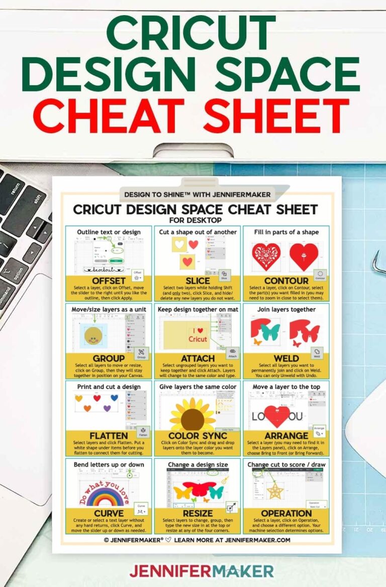 Cricut Design Space Cheat Sheets Tricks Jennifer Maker