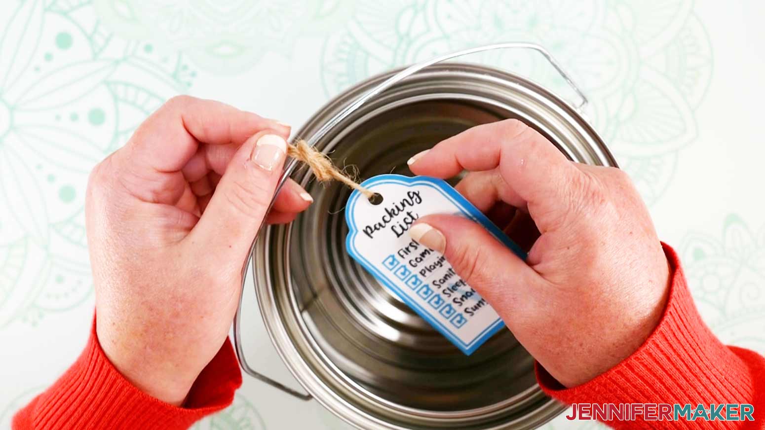 Paint Can Survival Kit Tying Tag
