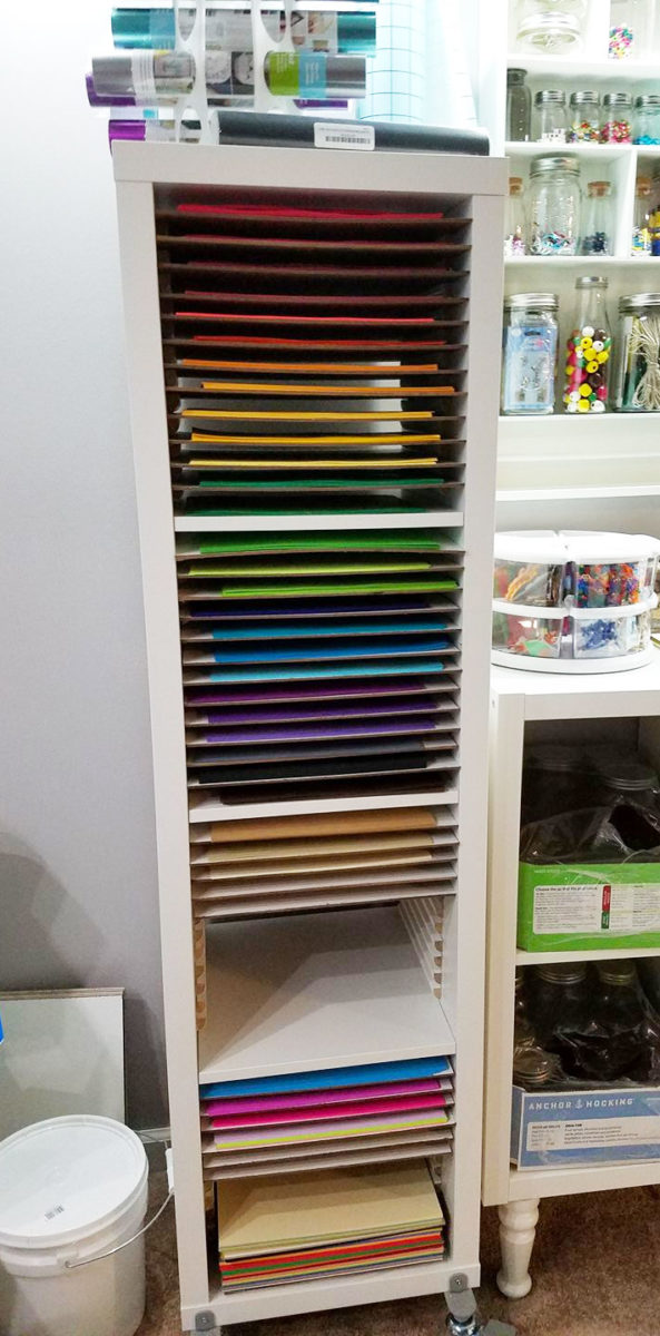 A paper storage tower to store 12 x 12 paper - made by Tracy Gooch, designed by JenniferMaker