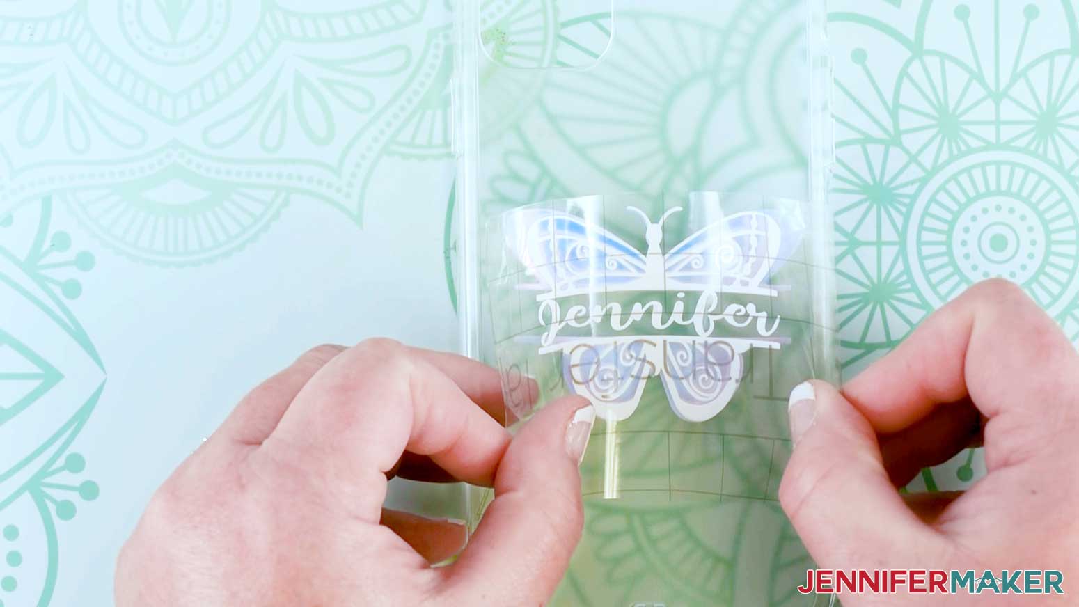 DIY Phone Cases Lining Up Butterfly Overlay