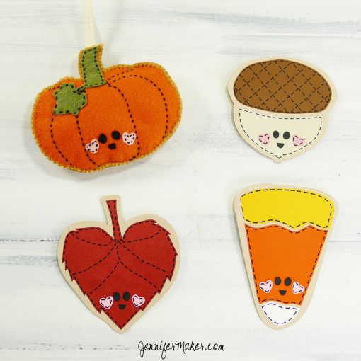 Autumn Felt Ornaments and Paper Card