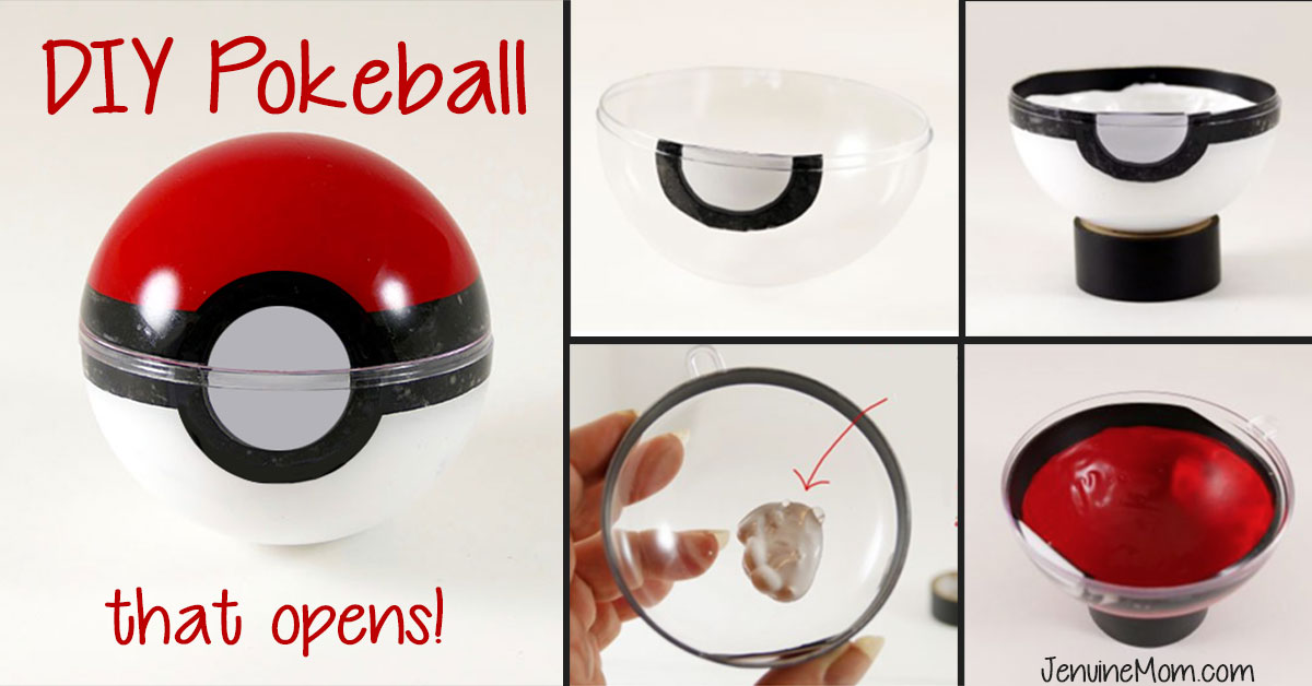 DIY Pokeball: Hide Your Treasures Inside -- Great Birthday Invitation or Gift Box! | JenuineMom.com