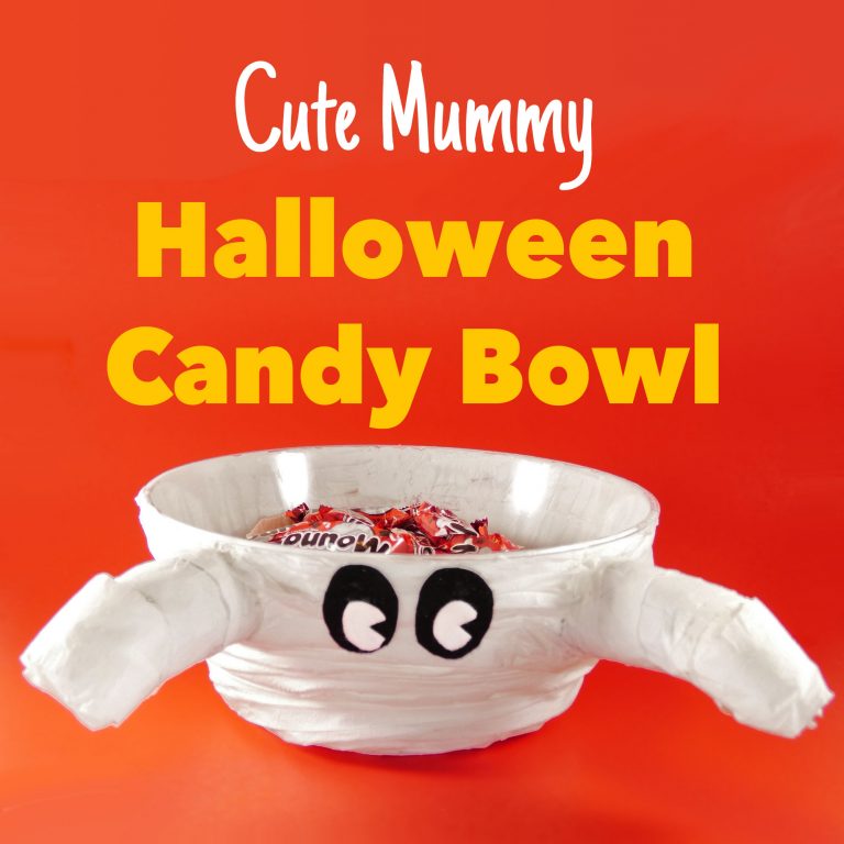 Make a Cute Mummy Halloween Candy Bowl at the Last Minute