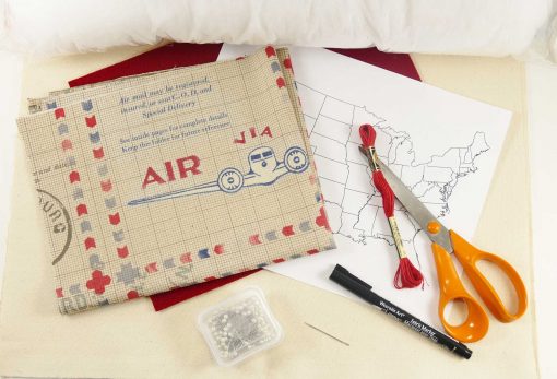 DIY Map Pillow | State to State Hearts | JenuineMom.com