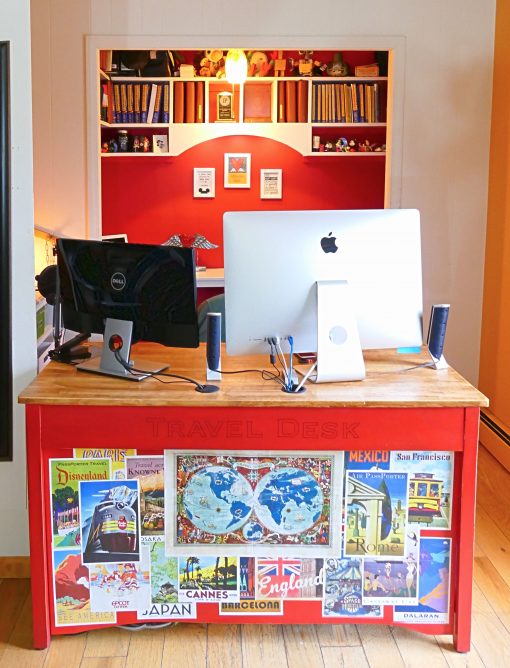 DIY Upcycled Computer Desk from an old console table