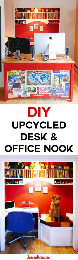 DIY Upcycled Computer Desk & Office Nook | JenuineMom.com