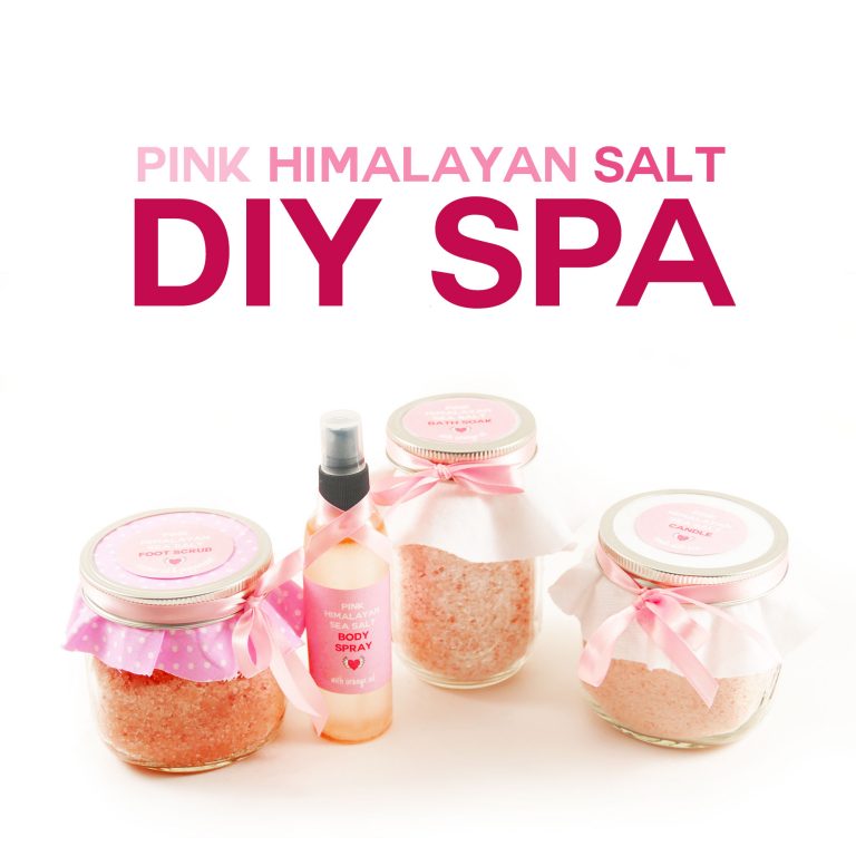 DIY Pink Himalayan Salt Spa: Scrub, Soak, Spray + Candle