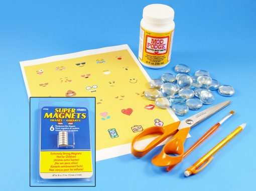 DIY Marble Magnets Emoji | Easy Glass Mod Podge Craft | JenuineMom.com
