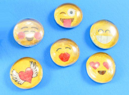 DIY Marble Magnets Emoji | Easy Glass Mod Podge Craft | JenuineMom.com