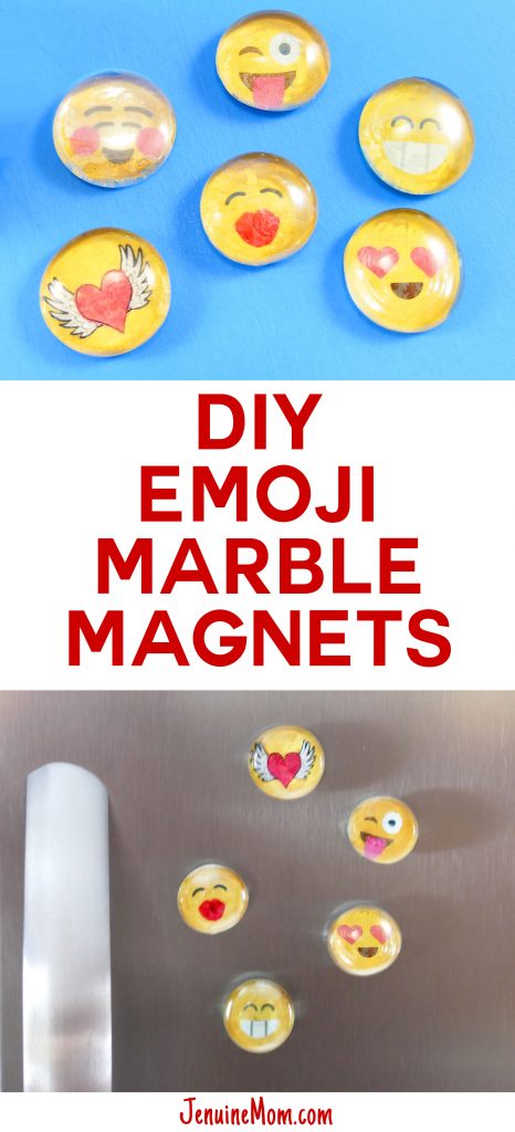 DIY Marble Magnets Emoji | Easy Glass Mod Podge Craft | JenuineMom.com