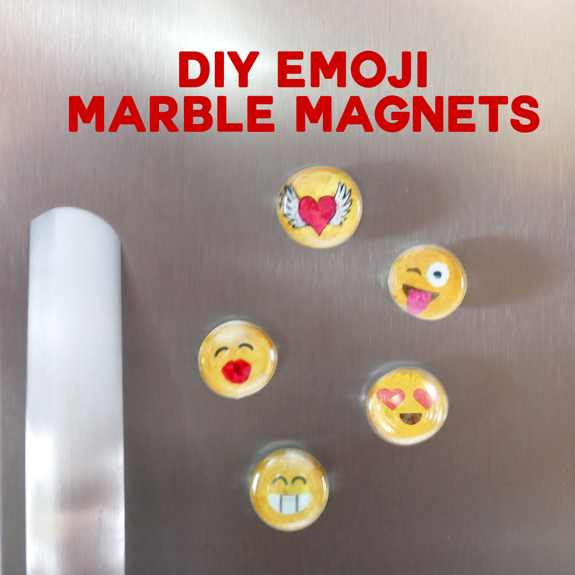 DIY Marble Magnets Emoji | Easy Glass Mod Podge Craft | JenuineMom.com