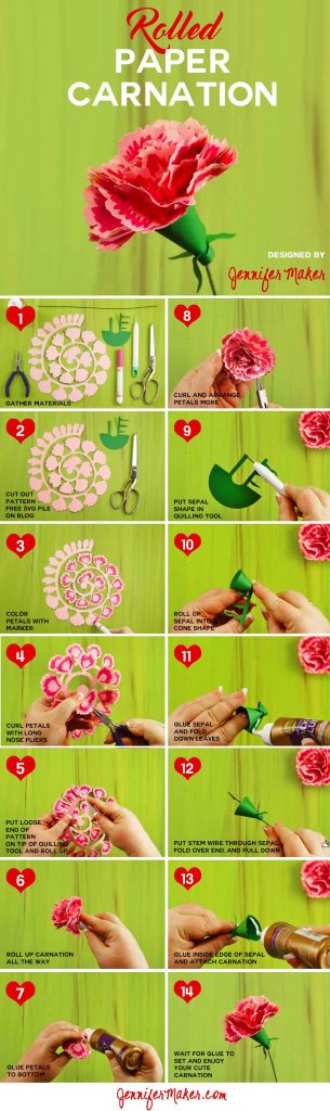 Download Rolled Paper Carnation Tutorial - Free SVG Files ...