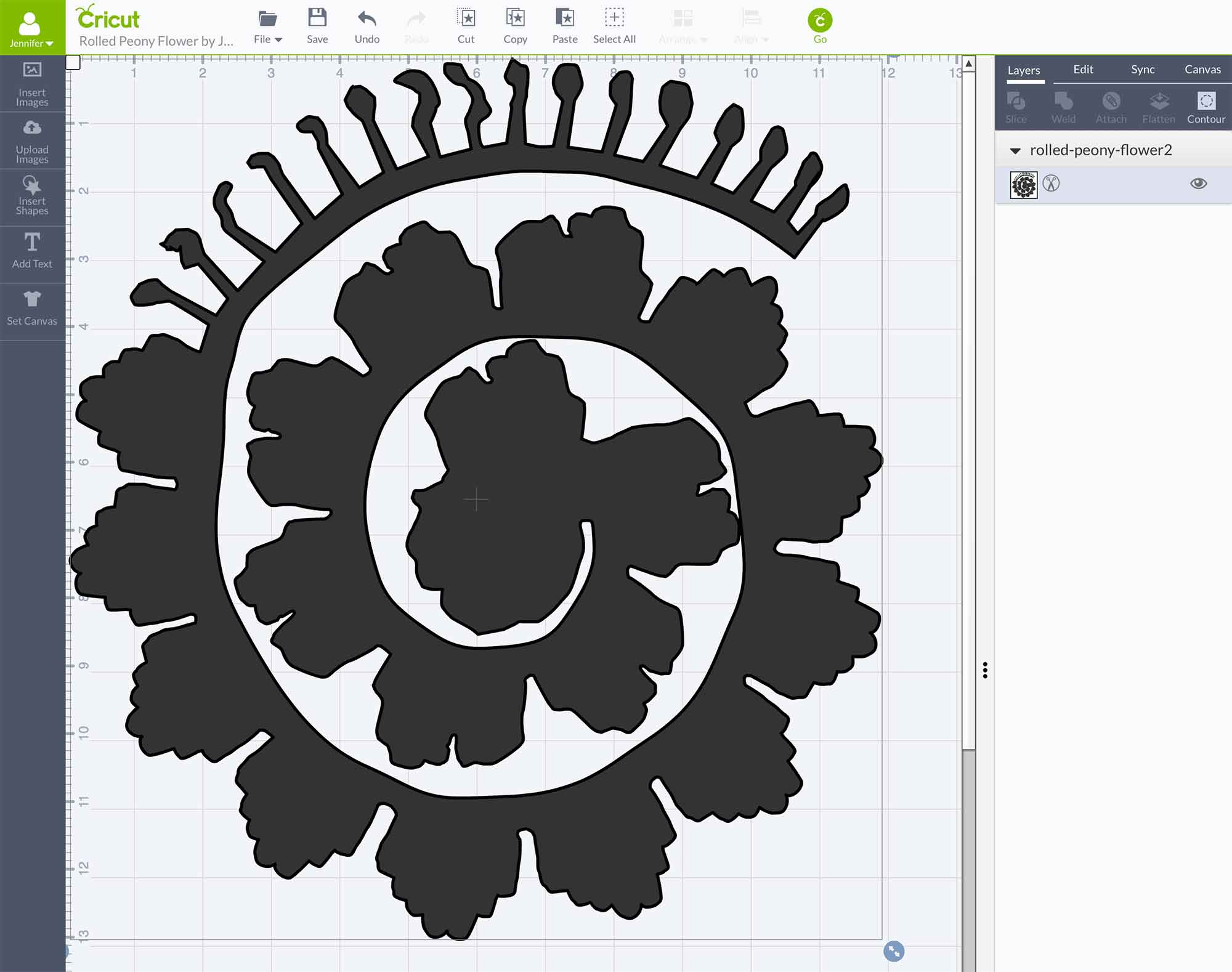 Peony Cricut Flower Template ~ Cricut Rolled Flowers Flower Svg ...