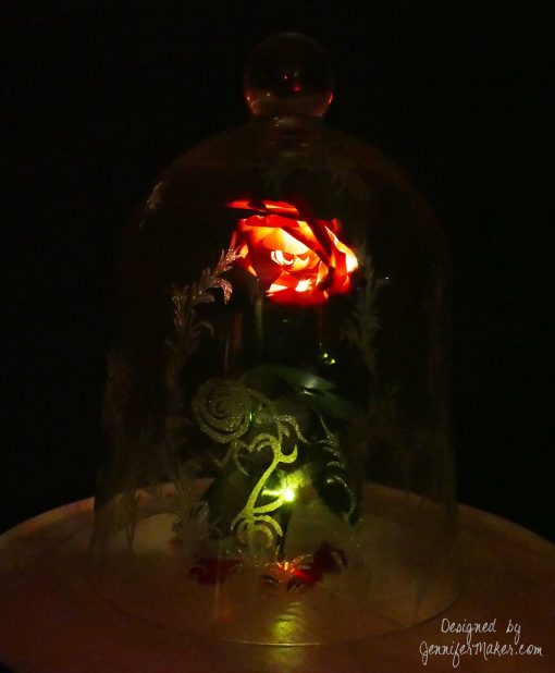DIY Enchanted Rose | Disney's Beauty & the Beast | Decorated Bell Jar Cloche | JenniferMaker.com