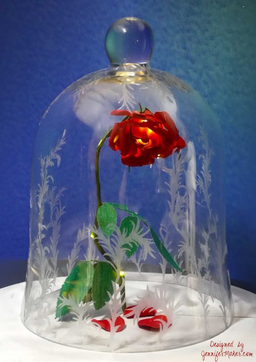 DIY Enchanted Rose | Disney's Beauty & the Beast | Decorated Bell Jar Cloche | JenniferMaker.com