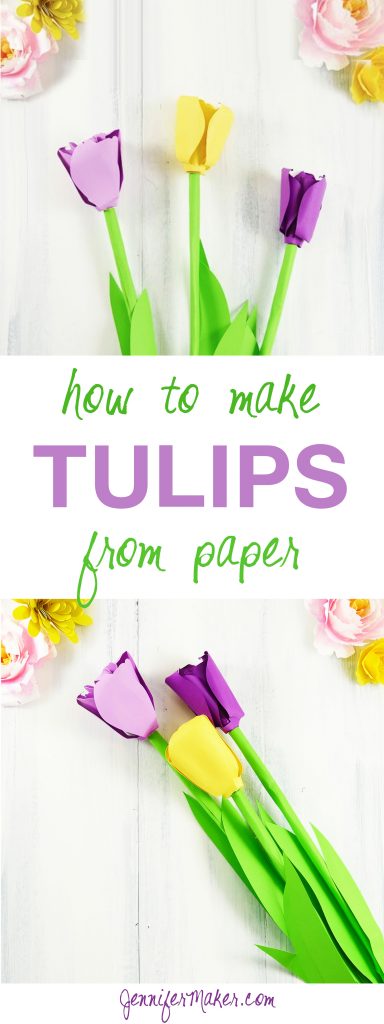 Paper Tulip Tutorial | Rolled Flower | Quilling | JenniferMaker.com