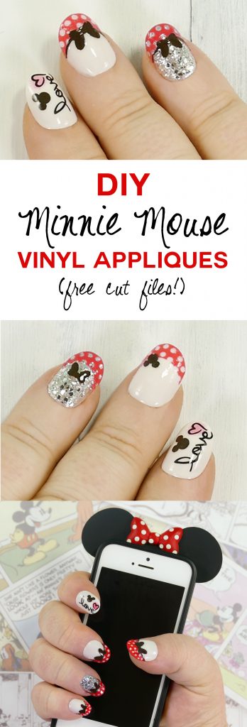 DIY Minnie Mouse Vinyl Nail Appliques | Made on the Cricut | JenniferMaker.com