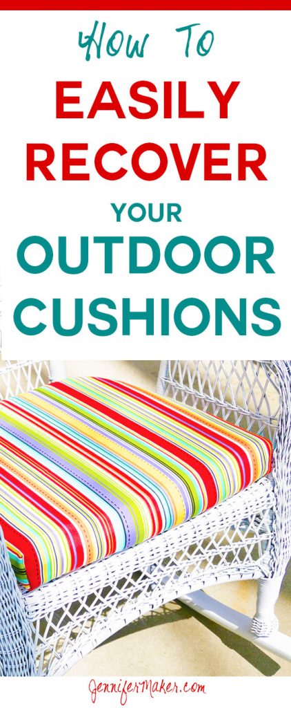 Recover Your Patio Cushions Fast & Easy with this Sew/No-Sew Technique #patio #outdoorliving #diy #homedecor