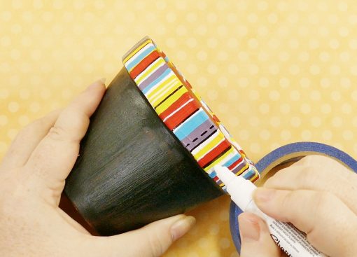 Use a Sharpie paint marker to detail your chalkboard flower pot