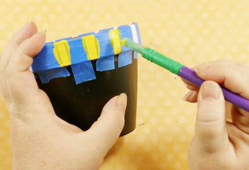 Paint the rim of your chalkboard flower pot