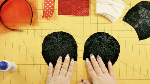 Cut out the fabric for your DIY Mouse Ears