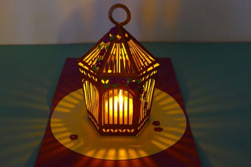 Put in a tea light to make a birdcage luminary!