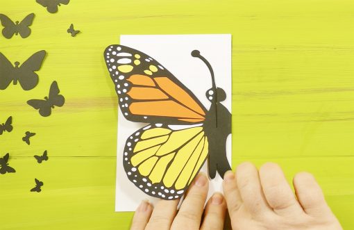 Folding the DIY Pop Up Butterfly Card