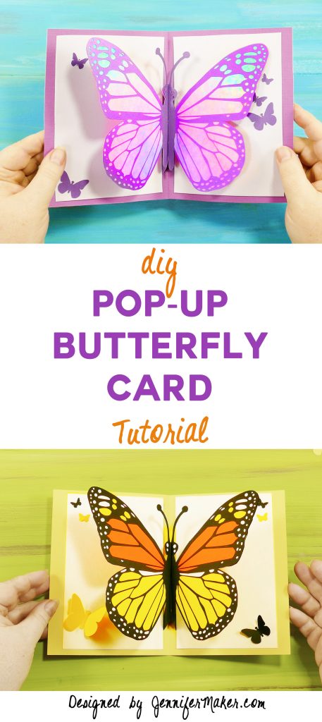 Free tutorial, files, and pattern to make a pop-up butterfly card!