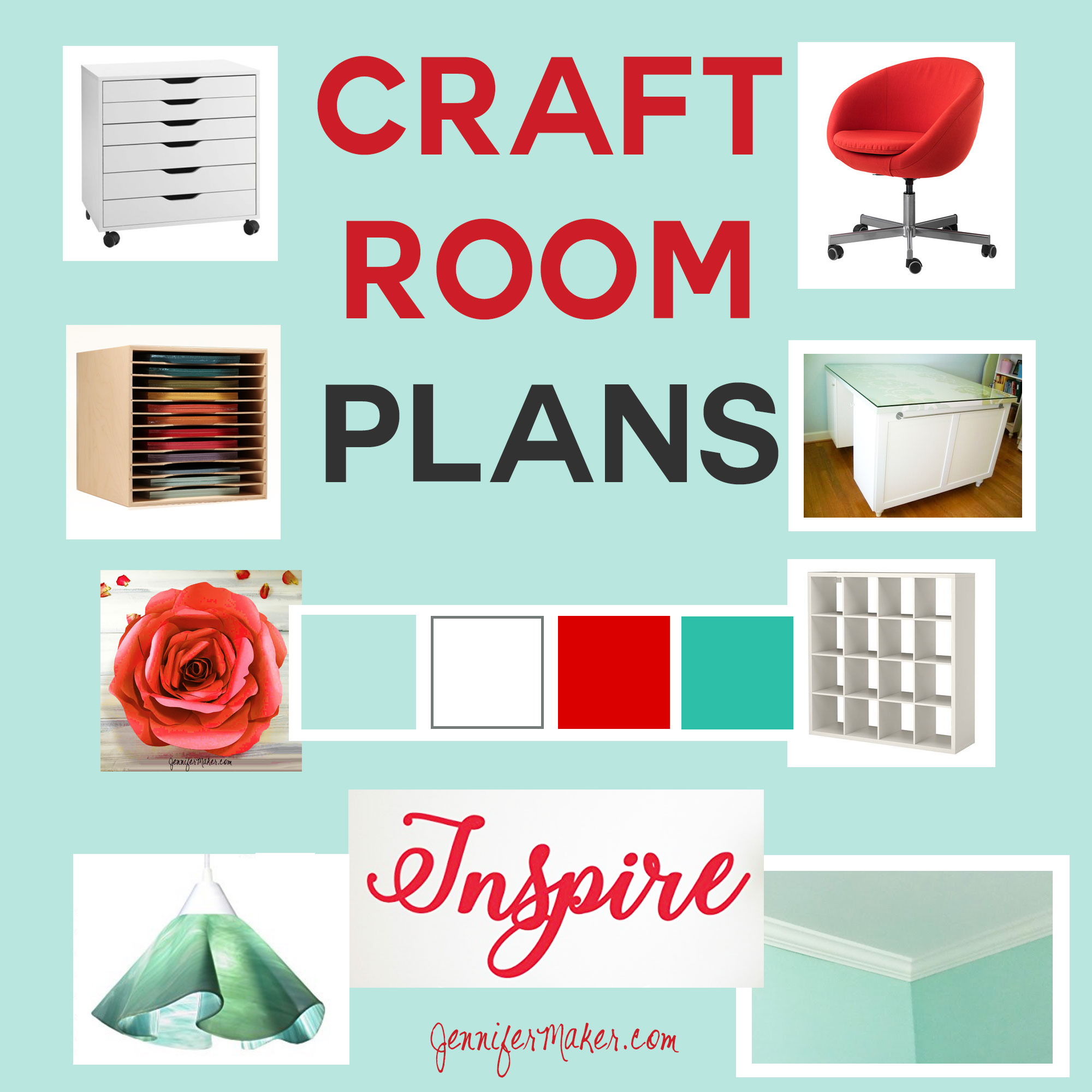 See this craft blogger's plans for the ultimate (yet inexpensive) craft room renovation with a vintage industrial feel!