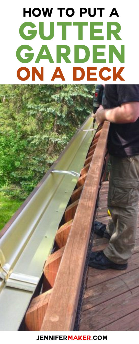 Hang a Rain Gutter Garden on your deck railing!