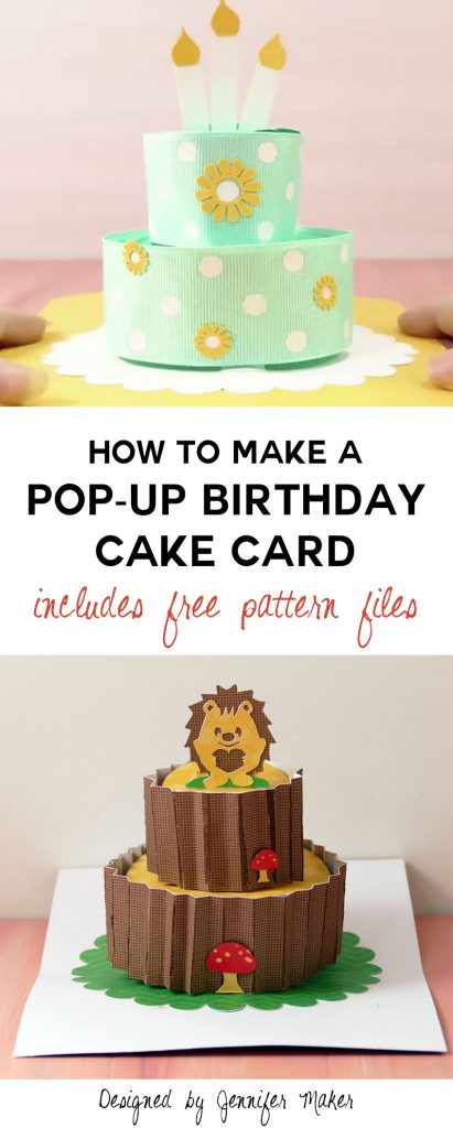 How to Make a Pop-Up Birthday Cake Card - Jennifer Maker