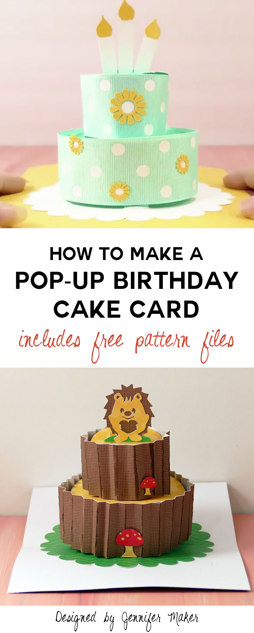 How to Make a Pop-Up Birthday Cake Card - Jennifer Maker