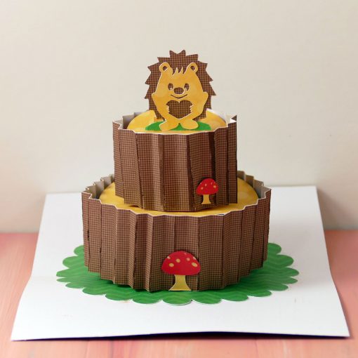 Pop-Up Hedgehog Birthday Cake Card