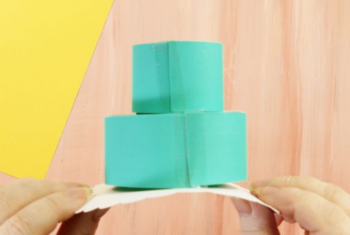 Tape the sides of your pop-up birthday cake card