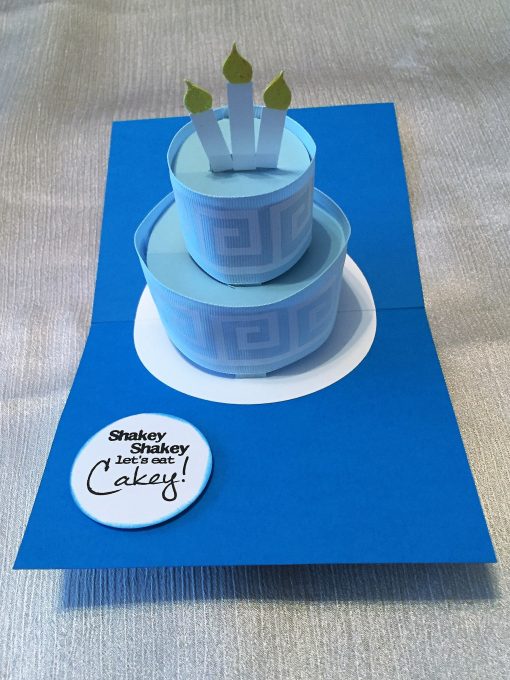 Round Birthday Cake Pop Up Card With 