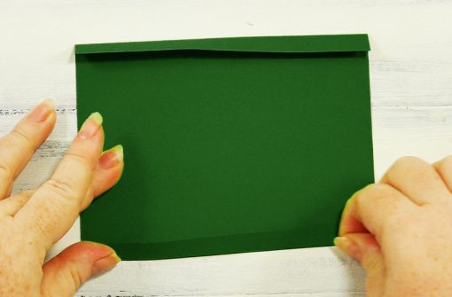 Fold up the sides of the green layer for your shadow box card