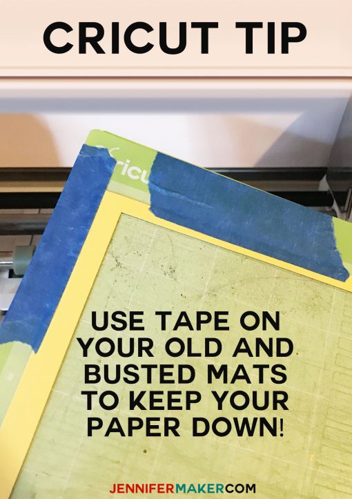 Use blue painter's tape on old mats to keep your paper from snagging | Cricut