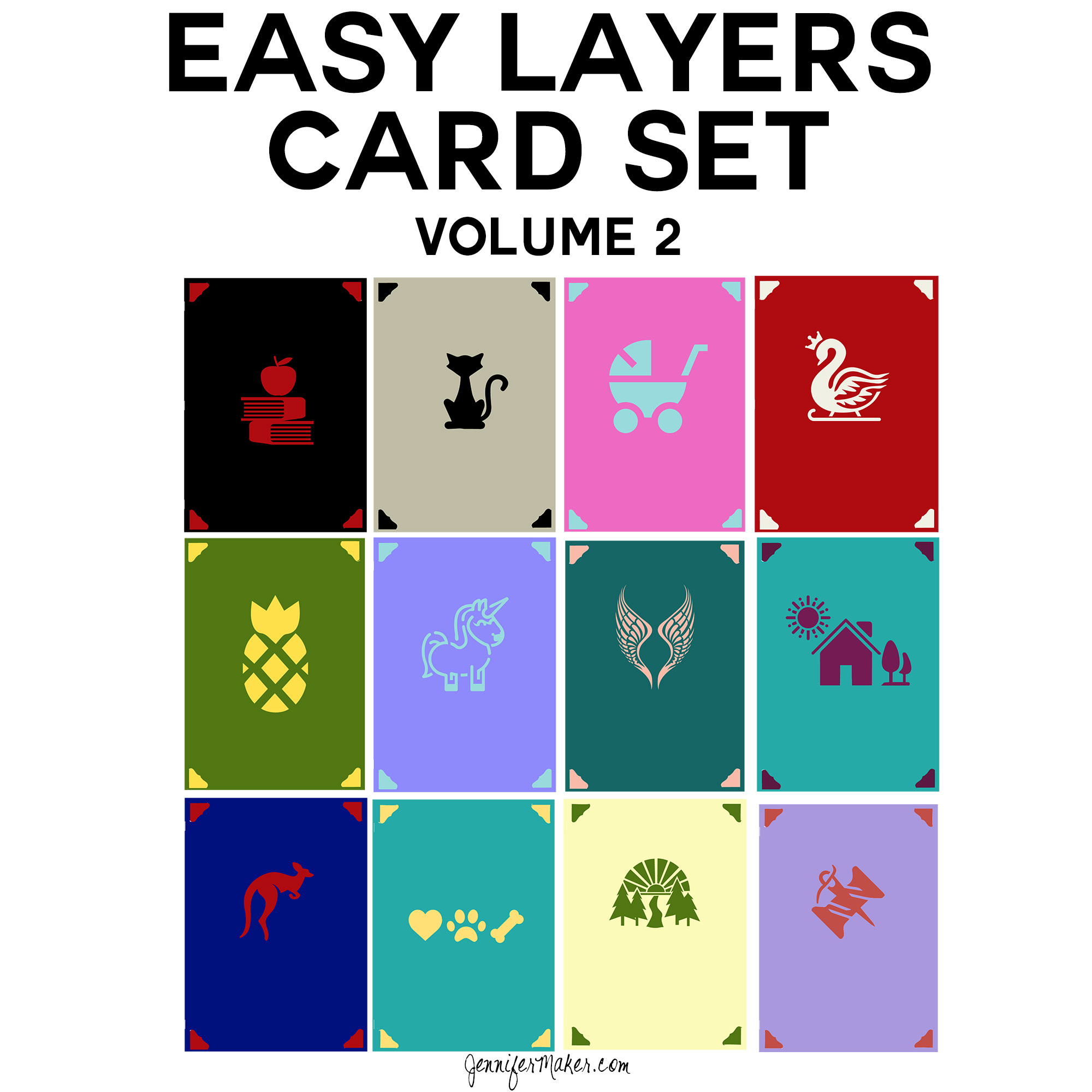 Easy Layers Card Set | Cricut Beginners | Free SVG Files