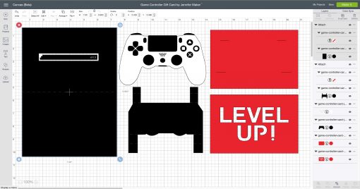 Game Controller Card cut file in Cricut Design Space