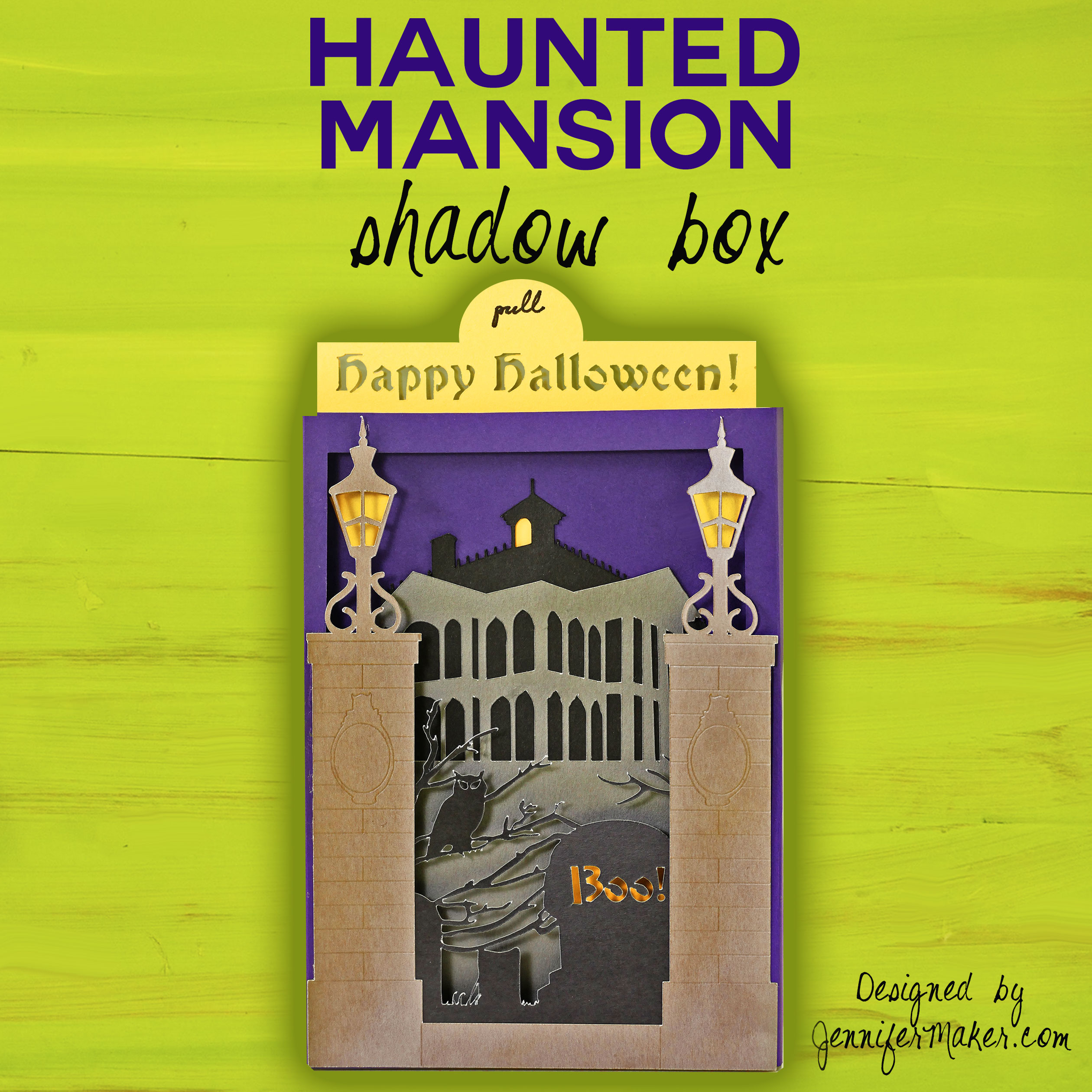 Make a Haunted Mansion Shadow Box Card | Halloween Card Tutorial