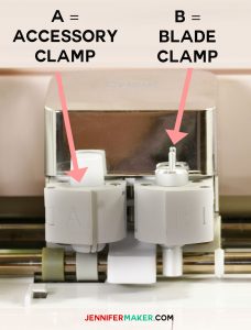 Clamps on the Cricut Explore | Accessory Housing | Blade Housing