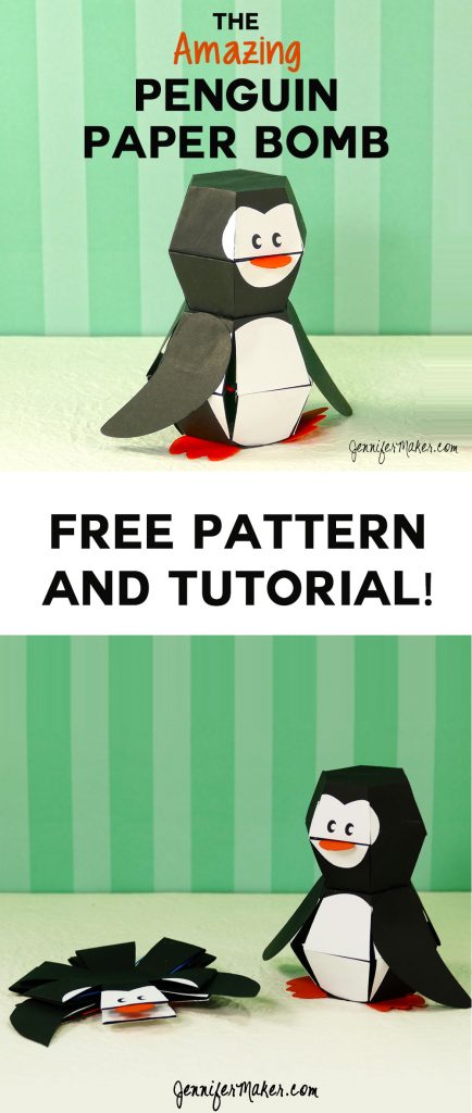 Make a Penguin Paper Bomb | Paper Toy | Trick Papercraft | Free Pattern and Tutorial