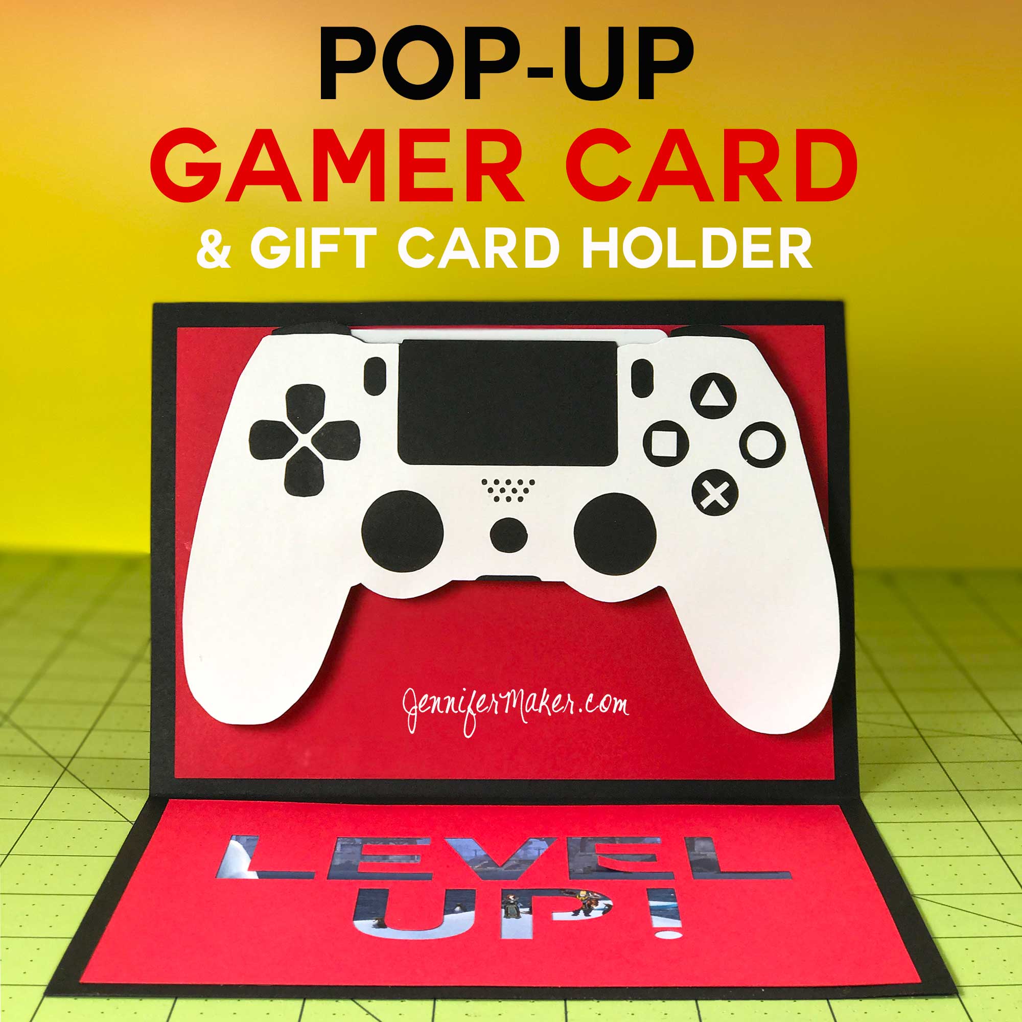 Download Pop Up Game Controller Card Gift Card Holder Jennifer Maker PSD Mockup Templates