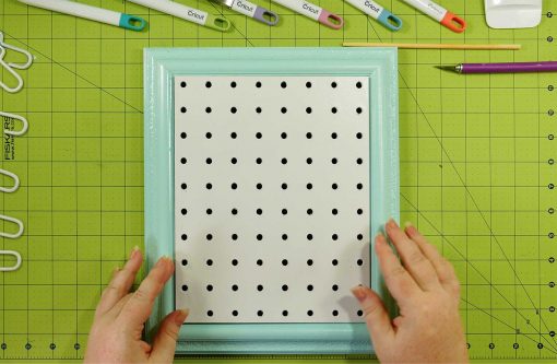 Place your pegboard on your frame