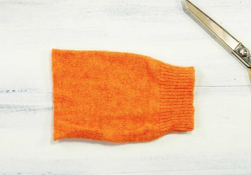 Cut your sweater to size for your pumpkin