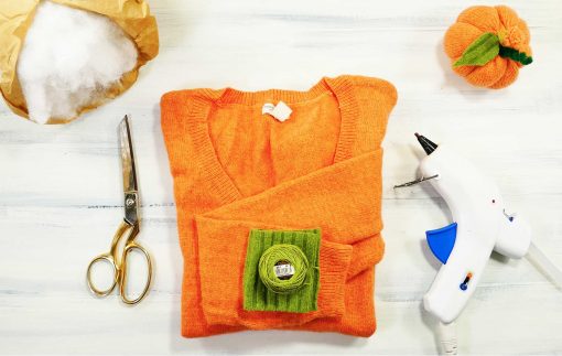 Materials needed for sweater pumpkins