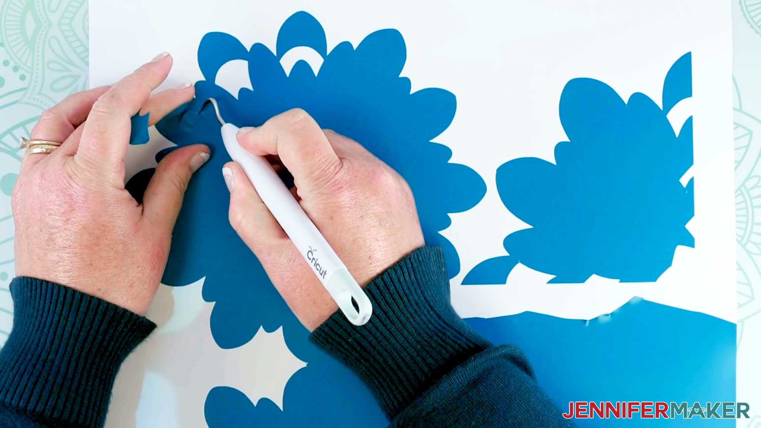 Easy Wall Art Weeding Blue Flower