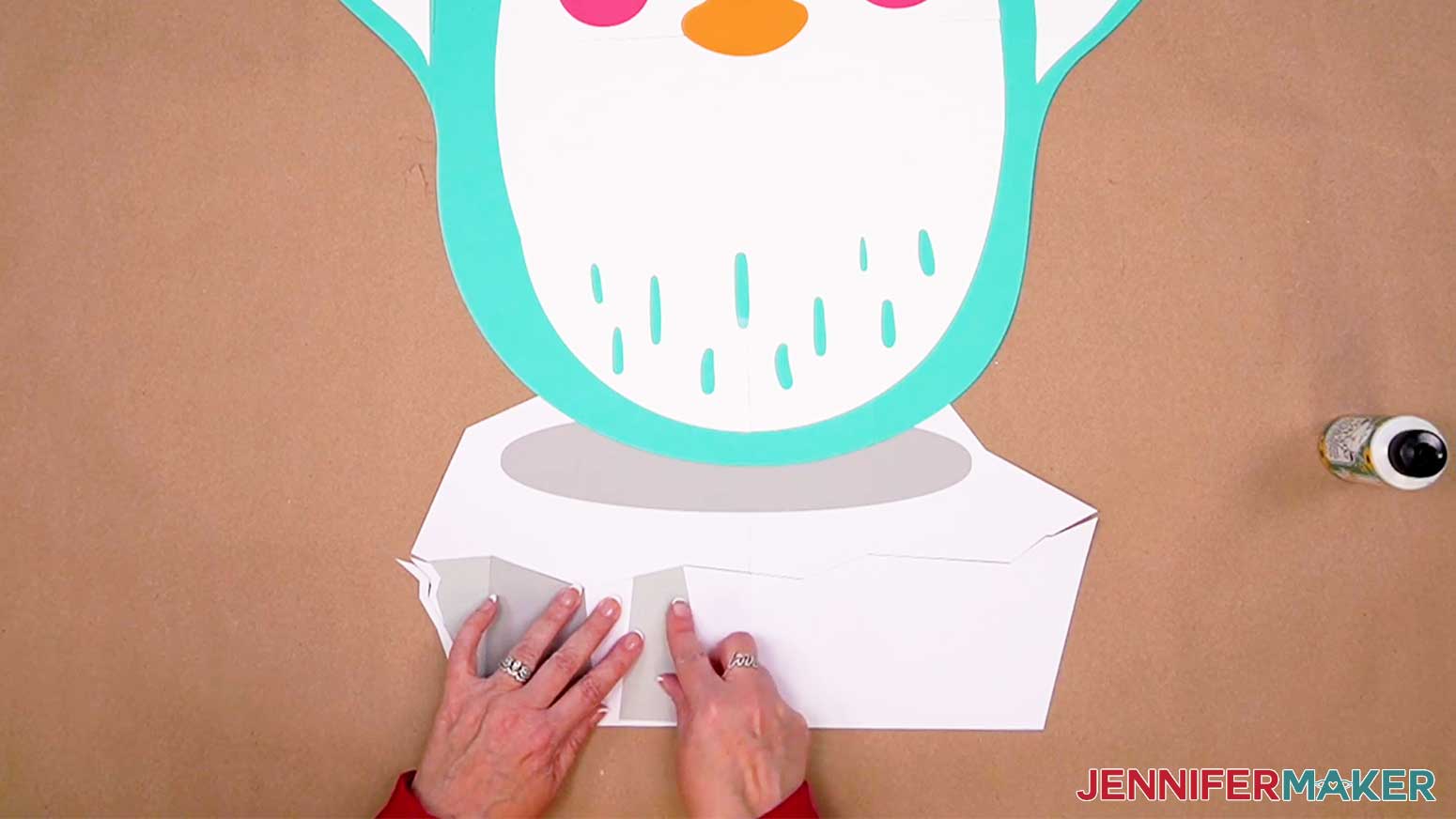 The small shadow bits of the iceberg are glued together for your DIY Cut Out Character.