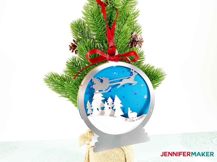 DIY Glitter Ornaments With Layered Vinyl - Jennifer Maker