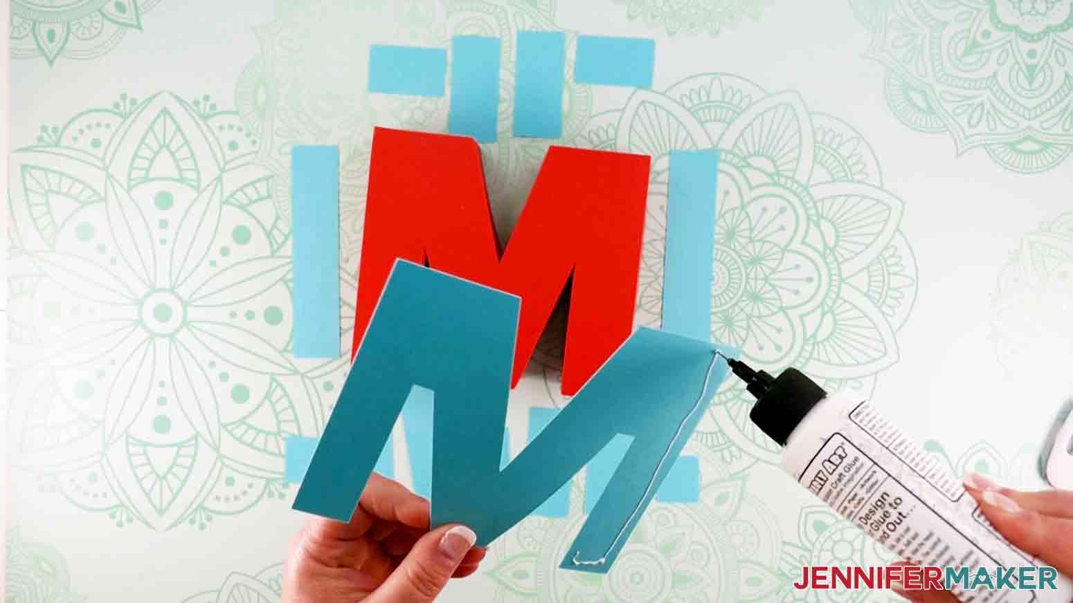 Gluing accents for 3D Paper Letters